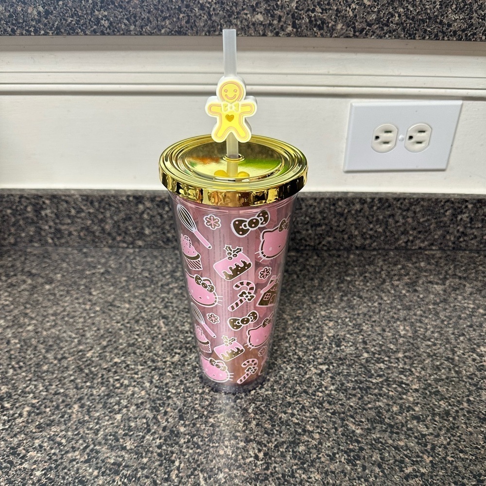 Hello Kitty Pink Gingerbread Christmas Tumbler